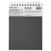 Блокнот МАЛЫЙ ФОРМАТ А6, 60 л., силиконовый гребень, обложка пластик, клетка, BRAUBERG, серый, 117566 за 68 ₽. Блокноты.  Доставка по РФ. Без переплат!