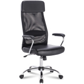 Кресло офисное BRABIX "Flight EX-540", хром, экокожа, сетка, черное, 531850 за 12&nbsp;343 ₽. Кресла для руководителей.  Доставка по РФ. Без переплат!
