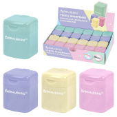 Точилка "PASTEL", с контейнером, корпус ассорти, BRAUBERG, 273255 за 35 ₽. Точилки ручные.  Доставка по РФ. Без переплат!
