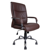 Кресло офисное BRABIX "Space EX-508", экокожа, хром, коричневое, 531164 за 13 230 ₽. Кресла для руководителей. Доставка по РФ. Без переплат!