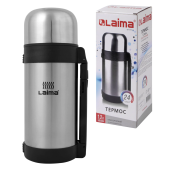 Термос LAIMA классический с узким горлом, 1,2 л, нержавеющая сталь, пластиковая ручка, 605125 за 1 145 ₽. Термосы.  Доставка по РФ. Без переплат!
