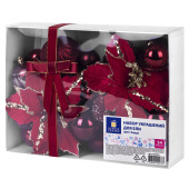 Шары елочные НАБОР 54 предмета "Burgundy Style", пластик, бордо, ЗОЛОТАЯ СКАЗКА, 592591 за 1&nbsp;778 ₽. Наборы украшений для ели.  Доставка по РФ. Без переплат!