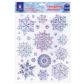 Наклейка для окон, 30х38 см, "Морозные снежинки", голография, серебро, ЗОЛОТАЯ СКАЗКА, 592574 за 111 ₽. Украшение интерьера.  Доставка по РФ. Без переплат!