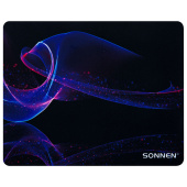 Коврик для мыши SONNEN "NEON WAVE" резина + ткань, 250х200х2 мм, 513958 за 97 ₽. Коврики для мыши.  Доставка по РФ. Без переплат!