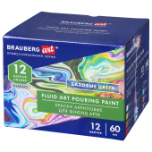 Краски акриловые для техники "Флюид Арт" (POURING PAINT), НАБОР 12 цветов по 60 мл, BRAUBERG ART CLASSIC, 192236 за 1 252 ₽. Краски акриловые художественные в наборах.  Доставка по РФ. Без переплат!