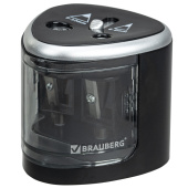 Точилка электрическая BRAUBERG DUAL (для 2 диаметров карандашей!), 4 батарейки АА, черная, 270581 за 656 ₽. Точилки электрические.  Доставка по РФ. Без переплат!