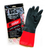 Перчатки МНОГОРАЗОВЫЕ латексные BiColor черно-красные, хлопчатобумажное напыление, размер M (средний), вес 62 г, КП, 139467 за 84 ₽. Перчатки латексные и резиновые.  Доставка по РФ. Без переплат!