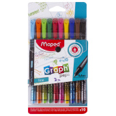 Набор капиллярных ручек (линеров) MAPED 10 шт., "Graph'Peps", АССОРТИ, трехгранные, 0,4 мм, 749050 за 551 ₽. Ручки капиллярные и линеры.  Доставка по РФ. Без переплат!