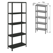 Стеллаж металлический BRABIX "ГРАФИТ MS KD-180/30/70-5", лофт, 1800х700х300 мм, 5 полок, 291267, S240BR123593 за 6 613 ₽. Стеллажи металлические универсальные.  Доставка по РФ. Без переплат!