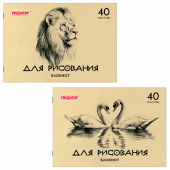 Блокнот для рисования, А4, 40 л., обложка офсет, ПИФАГОР, 200х285 мм, "Лебеди/Лев", 126962 за 72 ₽. Альбомы и папки для рисования.  Доставка по РФ. Без переплат!