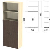 Шкаф полузакрытый "Канц", 700х350х1830 мм, цвет дуб молочный/венге (КОМПЛЕКТ) за 10 928 ₽. Набор мебели "Канц Микс".  Доставка по РФ. Без переплат!