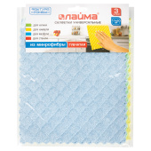 Салфетки из МИКРОФИБРЫ ГУБЧАТЫЕ 17х20 см, КОМПЛЕКТ 3 шт., 3 слоя, ассорти, 440 г/м2, LAIMA, 606657 за 181 ₽. Салфетки хозяйственные.  Доставка по РФ. Без переплат!