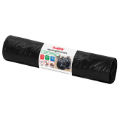 Мешки для мусора 120 л, черные, в рулоне 10 штук, особо прочные, ПВД 65 мкм, 70x110 см, LAIMA, 702672 за 315 ₽. Мешки для мусора универсальные.  Доставка по РФ. Без переплат!