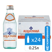 Вода негазированная минеральная ACQUA PANNA, 0,25 л, ИТАЛИЯ, стеклянная бутылка, УТ-00004086 за 237 ₽. Минеральная и питьевая вода.  Доставка по РФ. Без переплат!