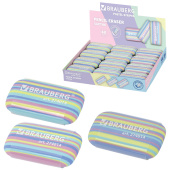 Ластик BRAUBERG "PASTEL STRIPES", 45х24х10 мм, пастельные цвета ассорти, 274014 за 35 ₽. Ластики классические.  Доставка по РФ. Без переплат!