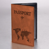 Обложка для паспорта "Passport Map", мягкая экокожа, коричневая, STAFF, 238876 за 110 ₽. Обложки для паспорта.  Доставка по РФ. Без переплат!