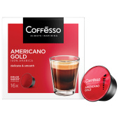 Кофе в капсулах COFFESSO "Americano Gold" для кофемашин Dolce Gusto, 16 порций, 102152 за 954 ₽. Кофе и какао в капсулах.  Доставка по РФ. Без переплат!