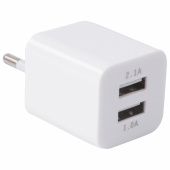 Зарядное устройство сетевое (220В) SONNEN, 2 порта USB, выходной ток 2,1 А, белое, 454797 за 335 ₽. Зарядные устройства для портативной электроники.  Доставка по РФ. Без переплат!