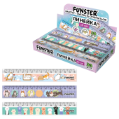 Линейка пластиковая 15 см, FUNSTER (ФАНСТЕР), "КОТЫ", ассорти, дисплей, 210918 за 25 ₽. Линейки.  Доставка по РФ. Без переплат!