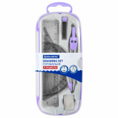 Готовальня BRAUBERG SCHOOL KIT, 9 предметов, циркуль 125 мм, чертежные принадлежности, лаванда, 210713 за 301 ₽. Циркули и готовальни.  Доставка по РФ. Без переплат!