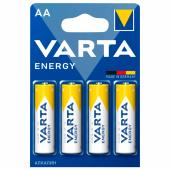 Батарейки алкалиновые "пальчиковые" КОМПЛЕКТ 4 шт., VARTA ENERGY, АА (LR6, 24А), блистер, 4106229414 за 230 ₽. Батарейки.  Доставка по РФ. Без переплат!