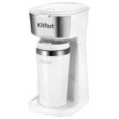 Кофеварка капельная KITFORT КТ-7411, 450 Вт, объем 0,4 л, термокружка в ПОДАРОК, белая за 1&nbsp;820 ₽. Кофеварки капельные.  Доставка по РФ. Без переплат!