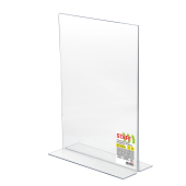 Подставка настольная для рекламных материалов ВЕРТИКАЛЬНАЯ (210х297 мм), А4, двусторонняя, STAFF, 291397 за 394 ₽. Подставки и таблички настольные (тейблтенсы).  Доставка по РФ. Без переплат!