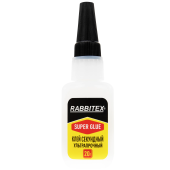 Клей секундный суперклей УЛЬТРАПРОЧНЫЙ, МАКСИМАЛЬНЫЙ ОБЪЕМ, 20 грамм, RABBITEX (РАББИТЕКС), 609803 за 66 ₽. Клей специальный.  Доставка по РФ. Без переплат!