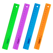 Линейка пластиковая 20 см ПИФАГОР, прозрачная, неоновая, ассорти, 210789 за 15 ₽. Линейки.  Доставка по РФ. Без переплат!