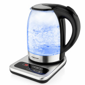 Чайник с терморегулятором BRAYER BR1003, 1,7 л, 2200 Вт, закрытый нагревательный элемент, стекло за 4 942 ₽. Чайники.  Доставка по РФ. Без переплат!