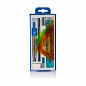 Чертежный набор 9 предметов, пластиковый пенал с европодвесом, РОССИЯ, GLOBUS, НЧ9-40-60 за 349 ₽. Циркули и готовальни.  Доставка по РФ. Без переплат!