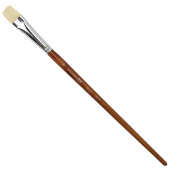Кисть художественная профессиональная BRAUBERG ART CLASSIC, щетина, плоская, № 20, длинная ручка, 200722 за 403 ₽. Кисти художественные из натурального волоса.  Доставка по РФ. Без переплат!