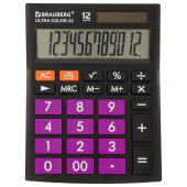 Калькулятор настольный BRAUBERG ULTRA COLOR-12-BKPR (192x143 мм), 12 разрядов, двойное питание, ЧЕРНО-ФИОЛЕТОВЫЙ, 250501 за 882 ₽. Калькуляторы настольные. Доставка по РФ. Без переплат!