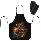 Фартук с нарукавниками для уроков труда ЮНЛАНДИЯ, регулировка по росту, 46х54 см, "Fire moto", 273636 за 301 ₽. Фартуки для уроков труда.  Доставка по РФ. Без переплат!