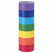 Клейкие WASHI-ленты для декора РАДУЖНЫЕ, однотонные, 15 мм х 3 м, 7 цветов, рисовая бумага, ОСТРОВ СОКРОВИЩ, 661702 за 102 ₽. Декоративные клейкие ленты.  Доставка по РФ. Без переплат!