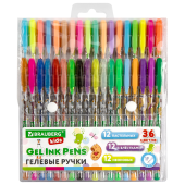 Ручки гелевые BRAUBERG KIDS "CUTE ANIMALS", НАБОР 36 ЦВЕТОВ, корпус с печатью, узел 1 мм, линия письма 0,7 мм, 144448 за 380 ₽. Наборы гелевых ручек.  Доставка по РФ. Без переплат!