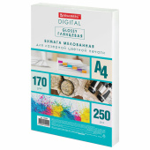 Бумага BRAUBERG DIGITAL GLOSSY мелованная глянцевая А4, 170 г/м2, 250 л., для полноцветной лазерной печати, 120% (CIE), 116404 за 1&nbsp;175 ₽. Бумага для цветной лазерной печати.  Доставка по РФ. Без переплат!