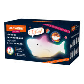 Ночник силиконовый LED "Акула" 109x60x58 мм, белый свет/RGB, на батарейках (в комплекте), DASWERK (ДАСВЕРК), 238932 за 358 ₽. Светильники-ночники.  Доставка по РФ. Без переплат!