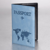 Обложка для паспорта "Passport Map", мягкая экокожа, голубая, STAFF, 238877 за 110 ₽. Обложки для паспорта.  Доставка по РФ. Без переплат!