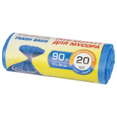 Мешки для мусора LAIMA "ULTRA" 90 л синие, рулон 20 шт. прочные, ПНД 14 мкм, 70х90 см, 607693 за 212 ₽. Мешки для мусора универсальные.  Доставка по РФ. Без переплат!