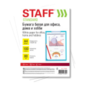 Бумага белая А4, 80 г/м2, 100 л., STAFF "СТАНДАРТ", СТУДЕНЧЕСКАЯ, Россия, 146% (CIE), 115351 за 179 ₽. Бумага белая марок А, В, С.  Доставка по РФ. Без переплат!