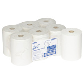 Полотенца бумажные рулонные KIMBERLY-CLARK Scott, КОМПЛЕКТ 6 шт., Slimroll, 190 м, белые, 6697 за 7 779 ₽. Полотенца бумажные профессиональные.  Доставка по РФ. Без переплат!