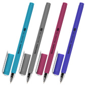 Ручка шариковая BRAUBERG SOFT TOUCH STICK "METALLIC", СИНЯЯ, мягкое покрытие, корпус ассорти, узел 0,7 мм, 143699 за 43 ₽. Ручки шариковые неавтоматические.  Доставка по РФ. Без переплат!