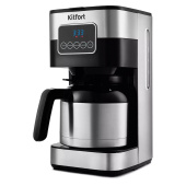 Кофеварка капельная KITFORT КТ-752, 900 Вт, объем 1,25 л, дисплей, черный/стальной за 7 048 ₽. Кофеварки капельные.  Доставка по РФ. Без переплат!