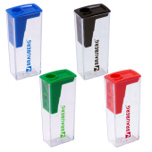 Точилка BRAUBERG "Assistant", с контейнером, пластиковая, корпус ассорти, 228451 за 32 ₽. Точилки ручные.  Доставка по РФ. Без переплат!
