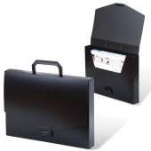 Папка-портфель пластиковая BRAUBERG "Energy" А4 (330х256х32 мм), без отделений, черная, 221202 за 341 ₽. Портфели пластиковые.  Доставка по РФ. Без переплат!