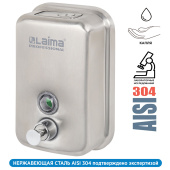 Дозатор для жидкого мыла LAIMA PROFESSIONAL INOX (гарантия 3 года), 0,5 л, нержавеющая сталь, матовый, 605396 за 1 849 ₽. Дозаторы для жидкого мыла.  Доставка по РФ. Без переплат!
