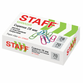 Скрепки STAFF "Manager", 28 мм, цветные, 70 шт., в картонной коробке, Россия, 224630 за 34 ₽. Скрепки канцелярские.  Доставка по РФ. Без переплат!