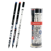 Карандаш чернографитный с принтом BRAUBERG "MANGA", 1 шт., HB, с ластиком, корпус ассорти, 182024 за 11 ₽. Карандаши чернографитные.  Доставка по РФ. Без переплат!