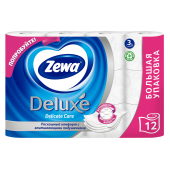 Бумага туалетная 3-х слойная 12 рулонов (12х18 м), белая, ZEWA Deluxe, 144029 за 1&nbsp;064 ₽. Туалетная бумага офисно-бытовая.  Доставка по РФ. Без переплат!